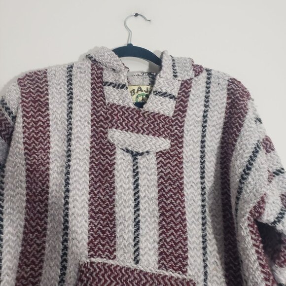 Baja Joe Unisex Striped Hoodie Pullover Size M Y2K Hippie Surfer Beach Rasta - Picture 6 of 11